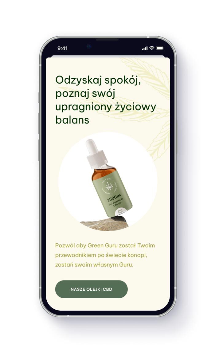 GreenGuru: strona na telefonie