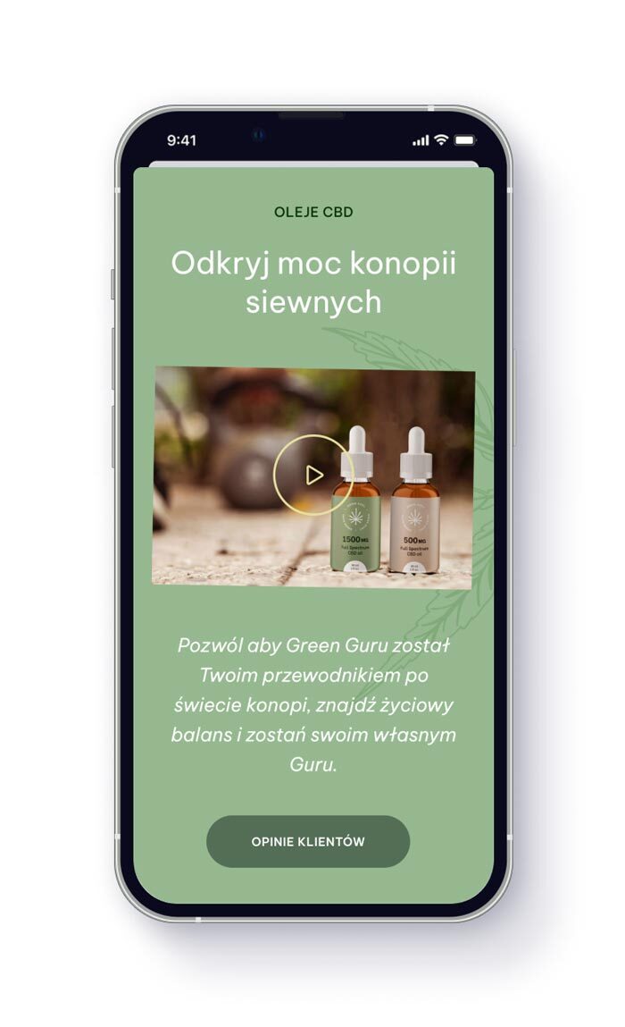 GreenGuru: strona na telefonie