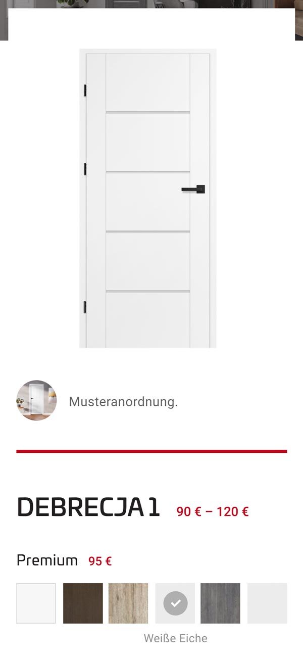 InTüren: strona na telefonie
