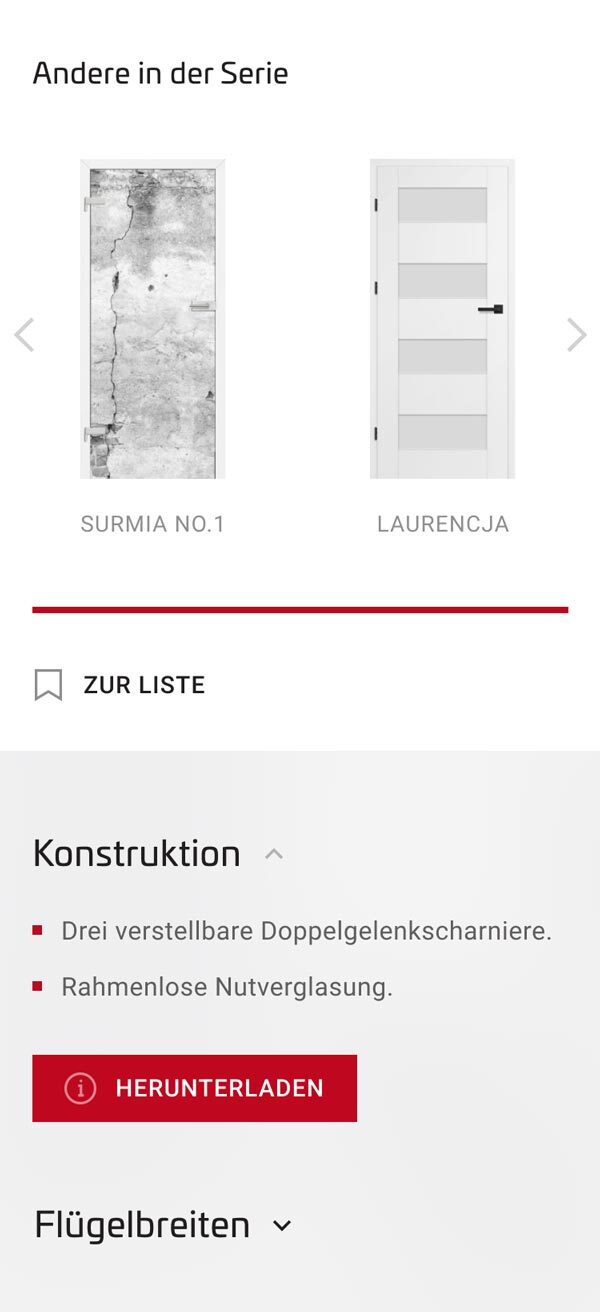 InTüren: strona na telefonie