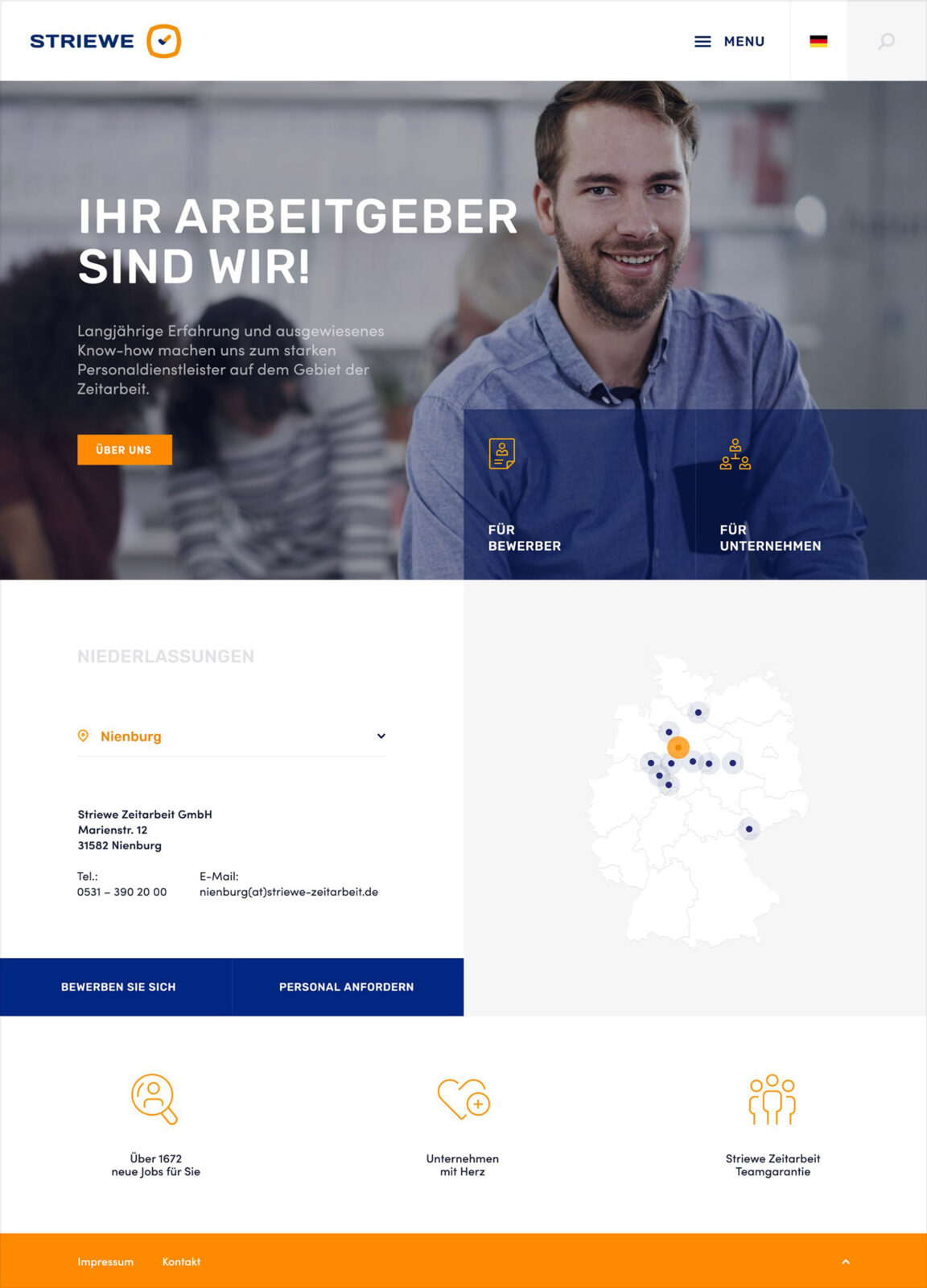 Striewe Zeitarbeit: podstrona serwisu