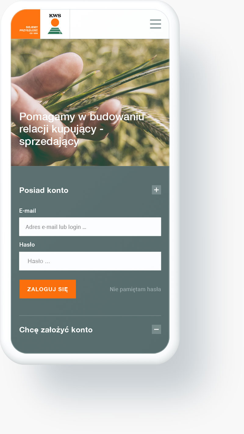 Żyto hybrydowe: strona na telefonie