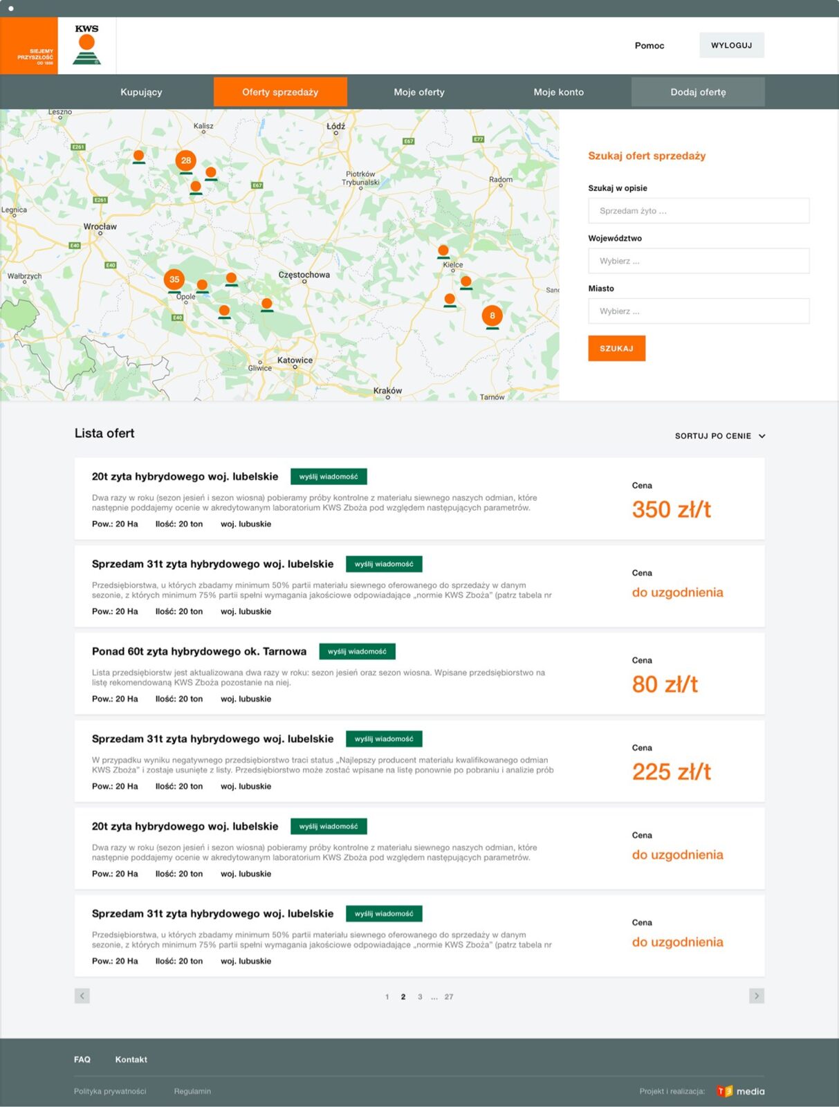 Żyto hybrydowe: podstrona serwisu