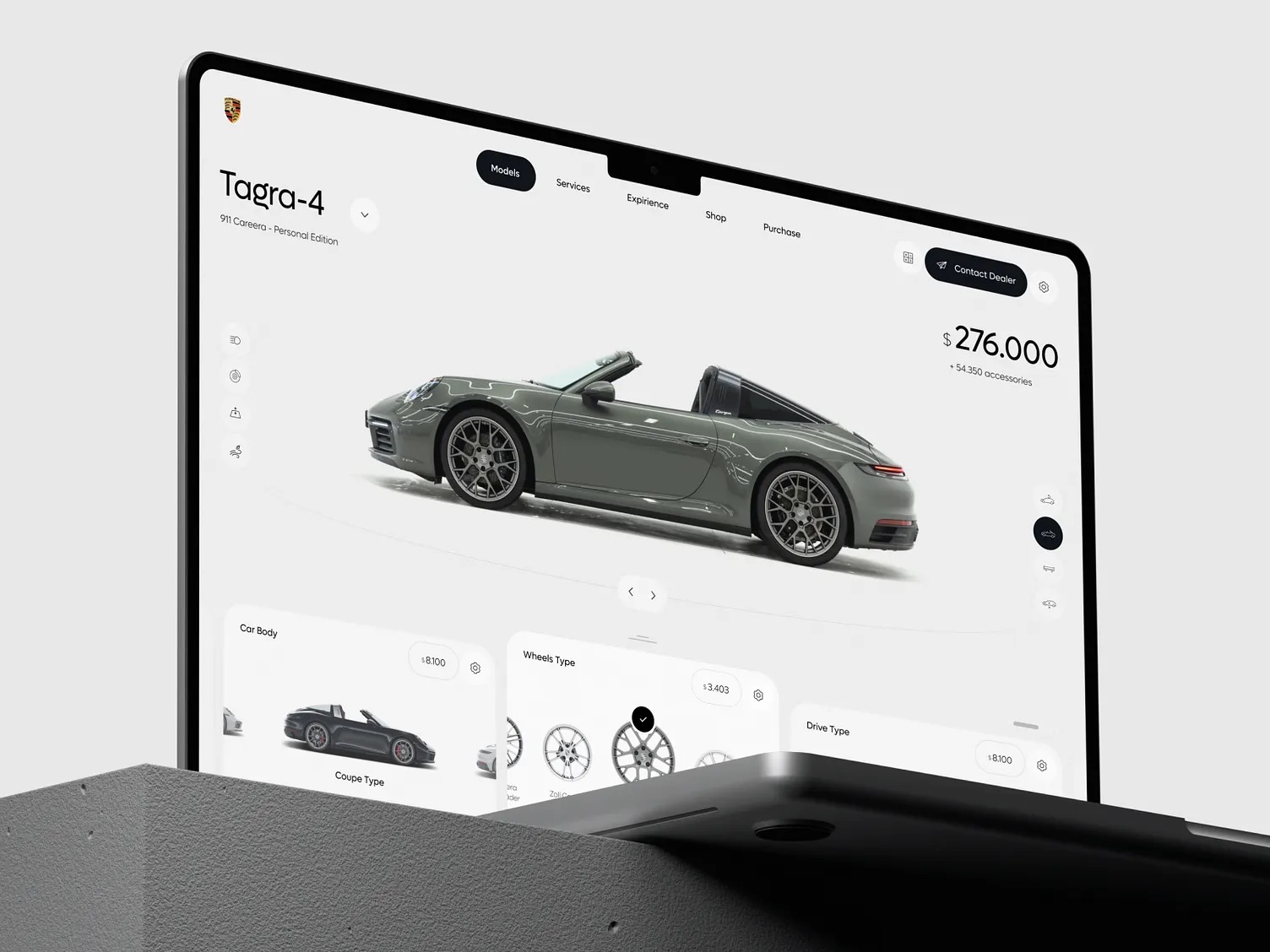 Konfigurator produktu z wyceną na ekranie laptopa